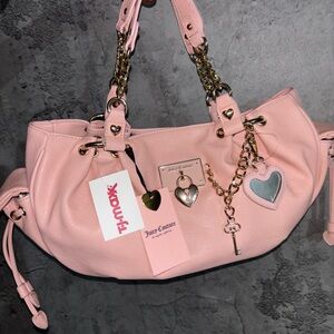 Juicy Couture Light Pink Shoulder Bag with Gold Accents